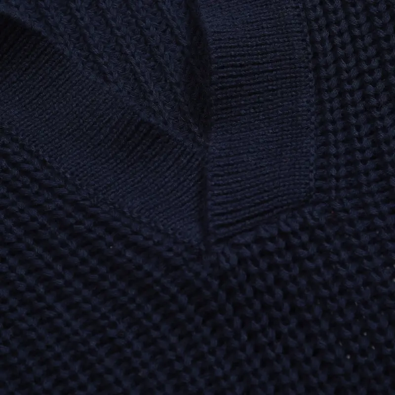 Men's Dark Blue Retro V-Neck Knitwear 5