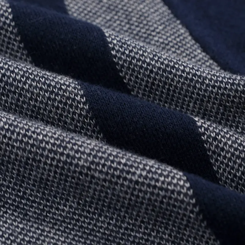 Men's Dark Blue Vintage Striped Art Knitted Cardigan 2