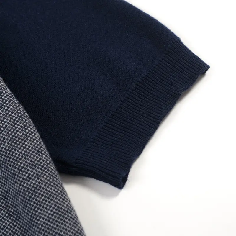 Men's Dark Blue Vintage Striped Art Knitted Cardigan 5