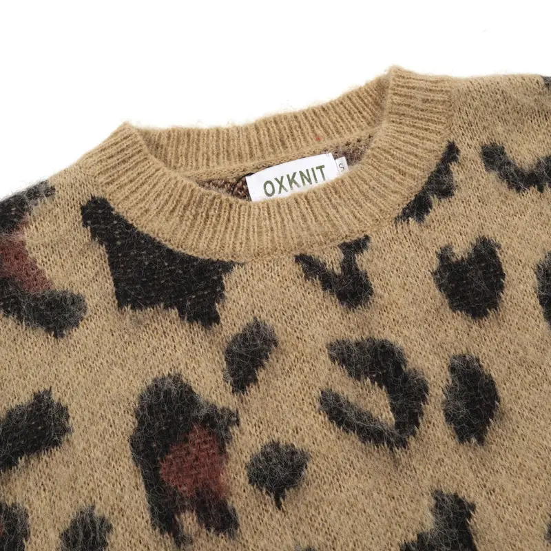 Men’S Fuzzy Leopard Print Sweater – 70S Wild Style 3