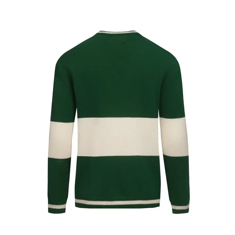 Men's Green Dog Jacquard Vintage Knitwear 3
