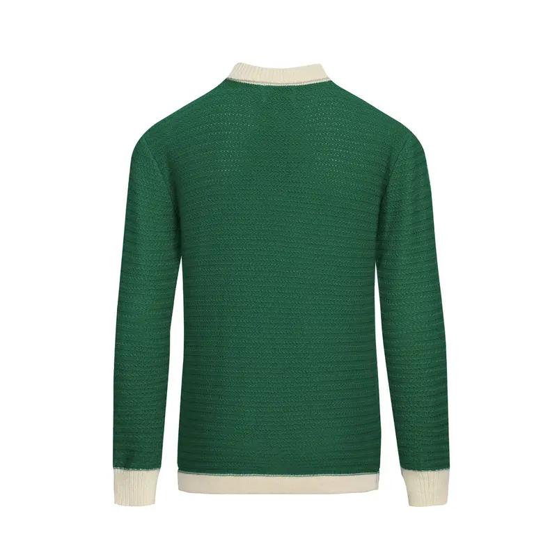 Men's Green Heart Embroidered Classic Knit Polo 3