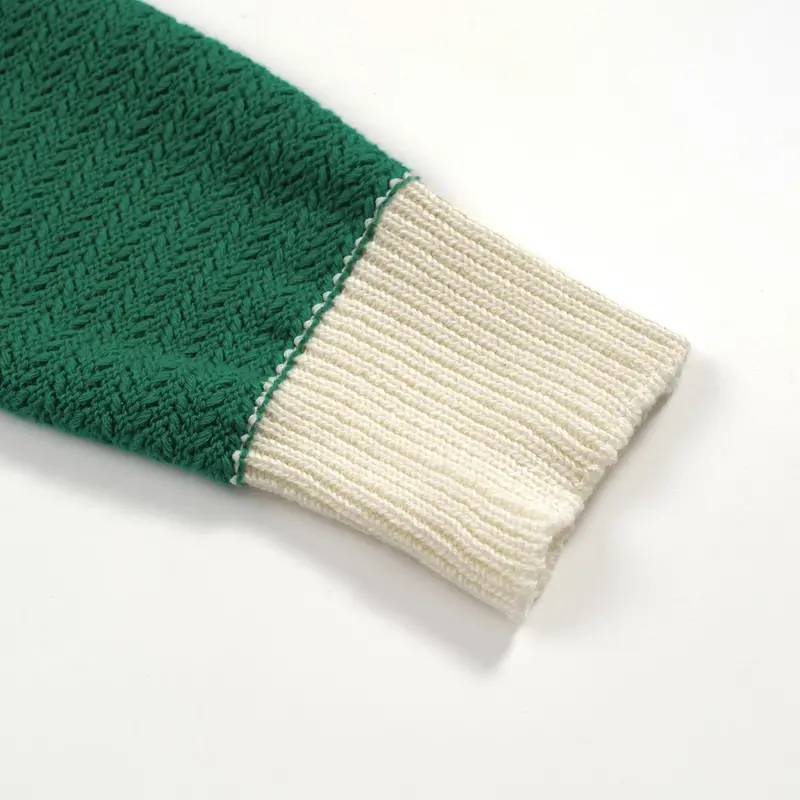 Men's Green Heart Embroidered Classic Knit Polo 5