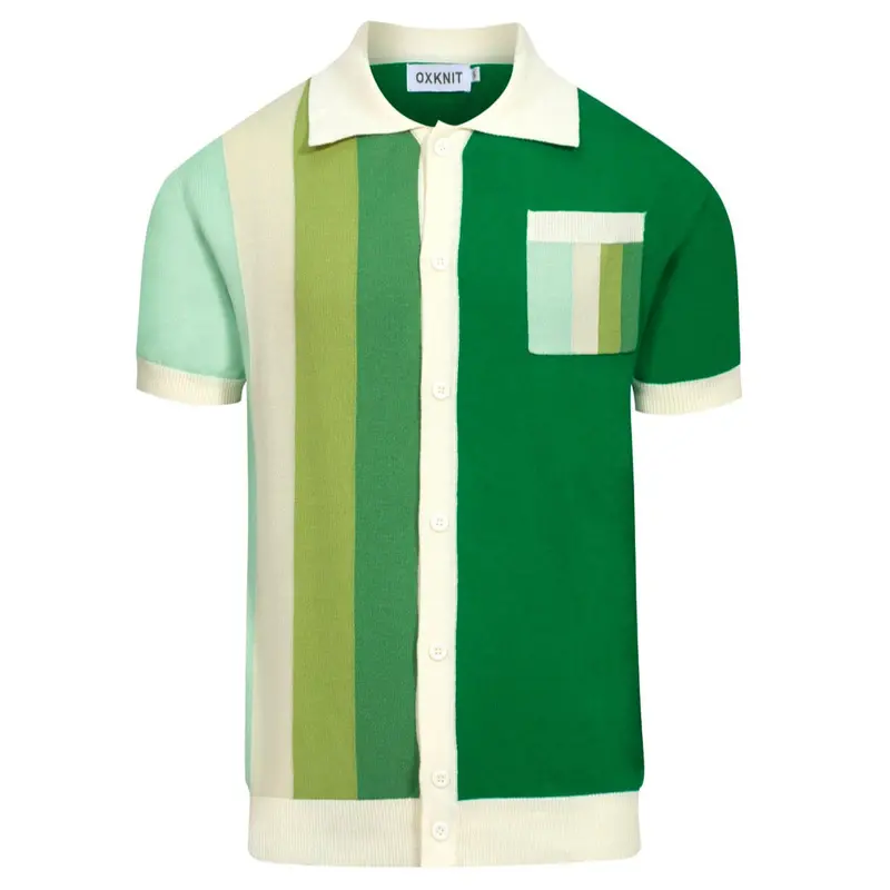Men's Green Vintage Pocket Knitted Cardigan 1