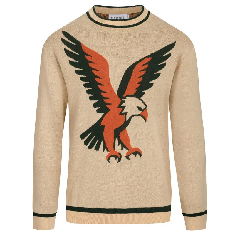 Men's Khaki Eagle Vintage Jacquard Knitwear 1