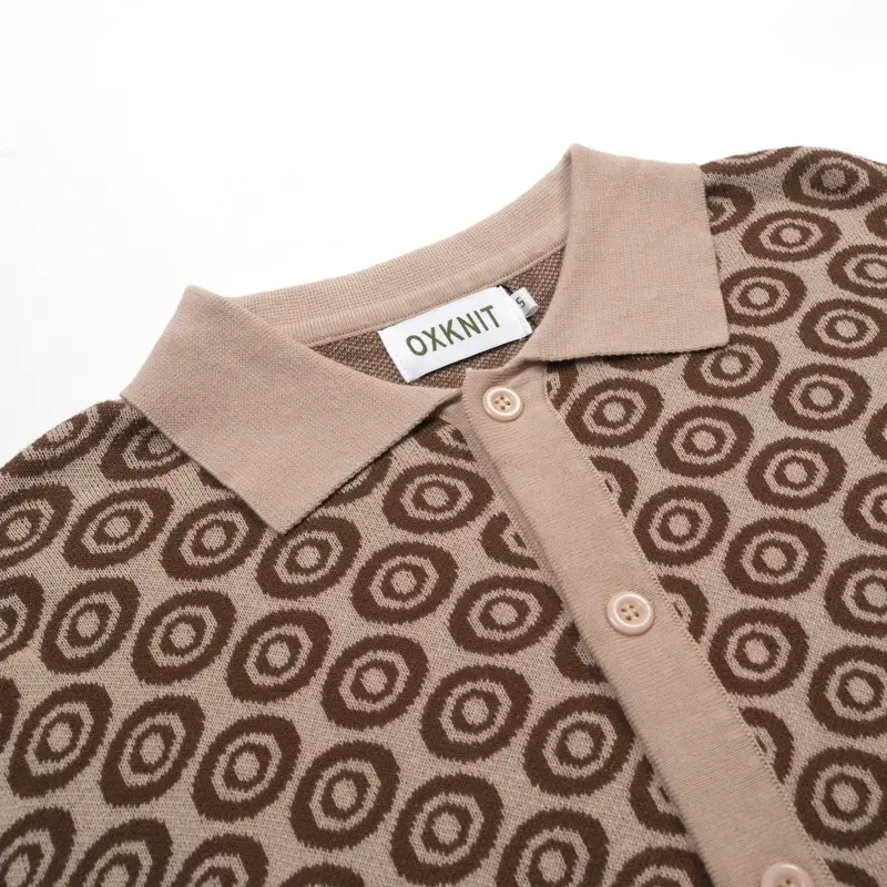 Men's Khaki Vintage 60'S Jacquard Cardigan 3