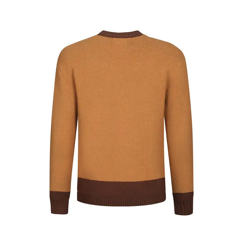 Men's Khaki Vintage Duck Print Jacquard Sweater 3