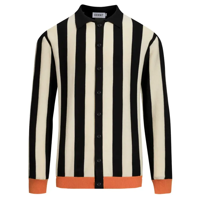 Men's Multi-Color Fashionable Artistic Street Jacquard Cardigan 1