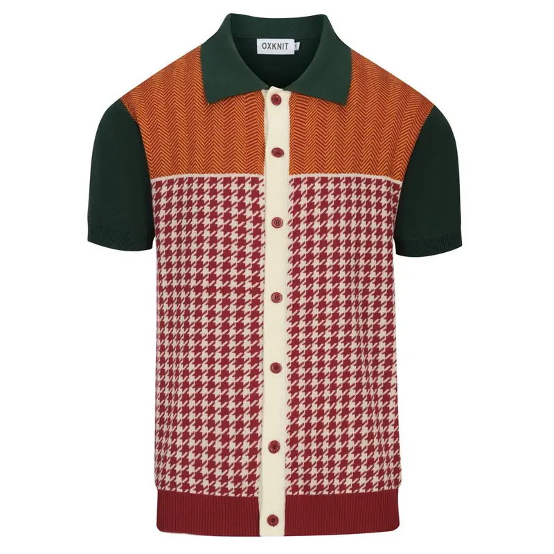 Men's Multicolor Retro Art Striped Knitted Cardigan 1