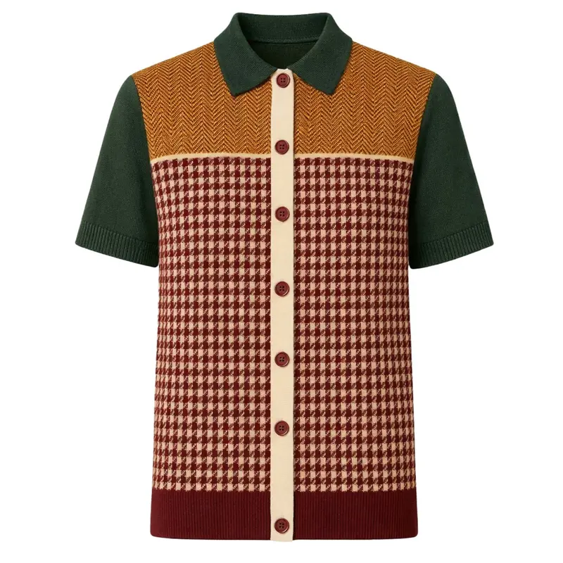 Men's Multicolor Retro Art Striped Knitted Cardigan 3