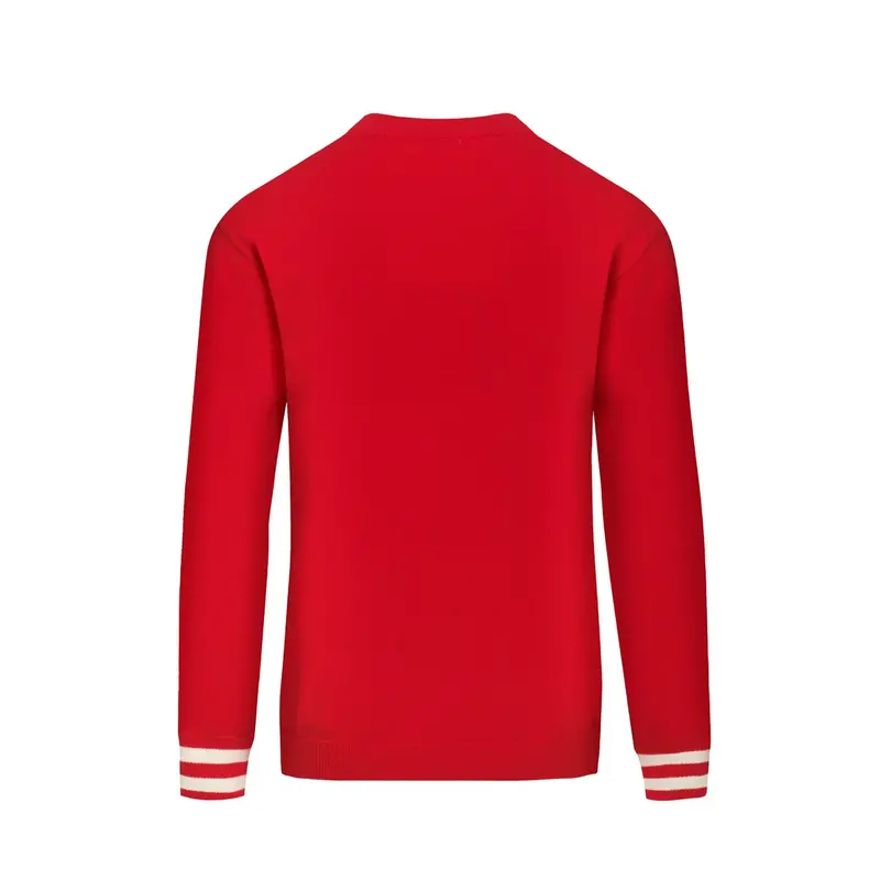 Men's Red Diamond Checked V-Neck Knitwear 3