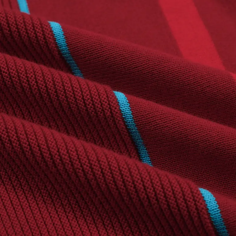 Men's Red Vintage Striped Artistic Fashion Street Jacquard Knitwear 2