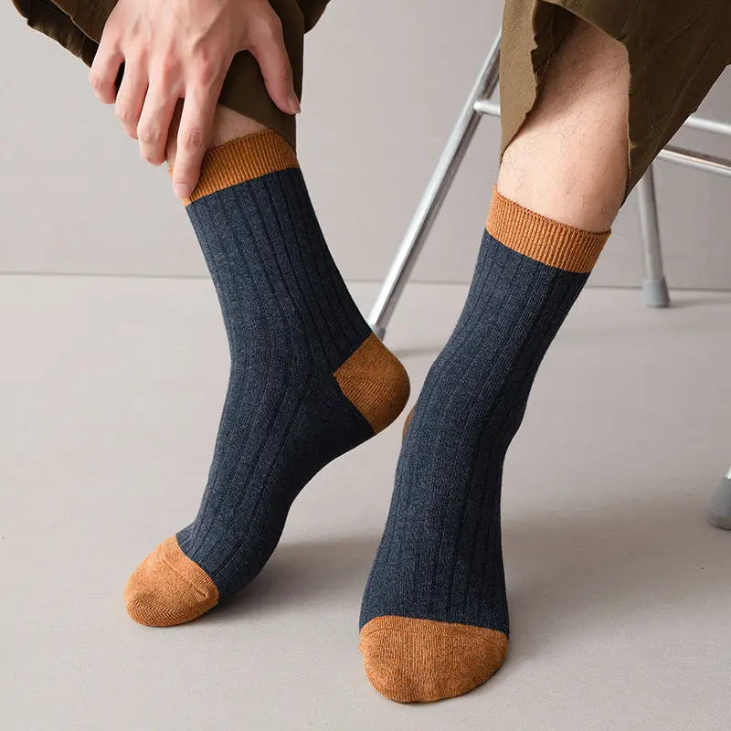 Men's Socks Autumn And Winter Cotton Color Matching Basic All-Matching Tube Socks 1