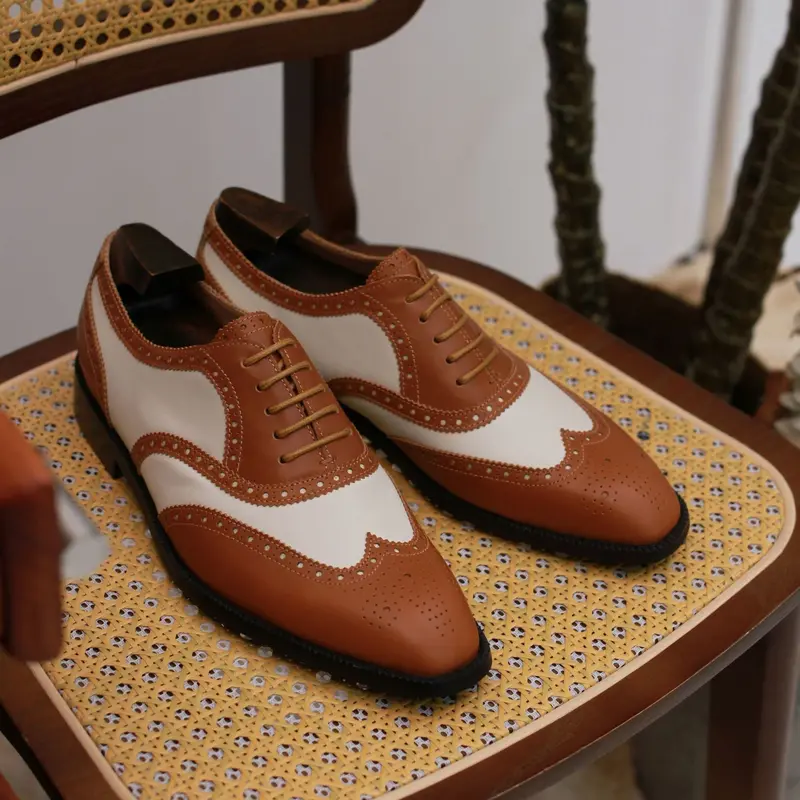 Men's Vintage Brock Carved Height Derby Oxford Shoes 1
