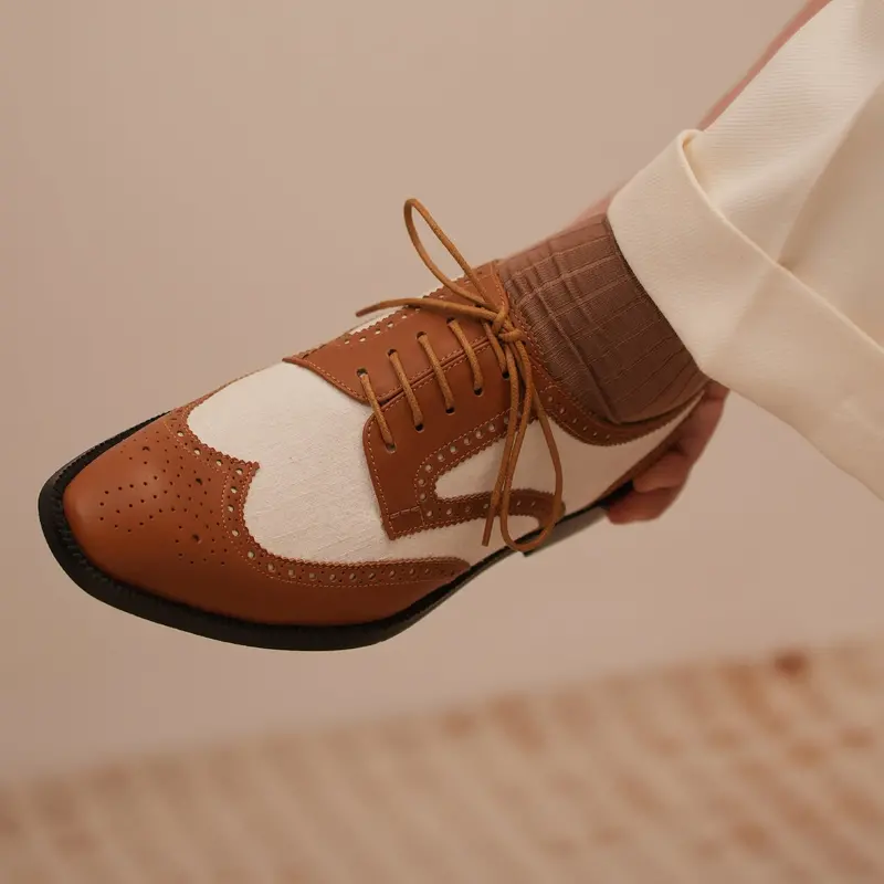Men's Vintage Brock Carved Height Derby Oxford Shoes 2