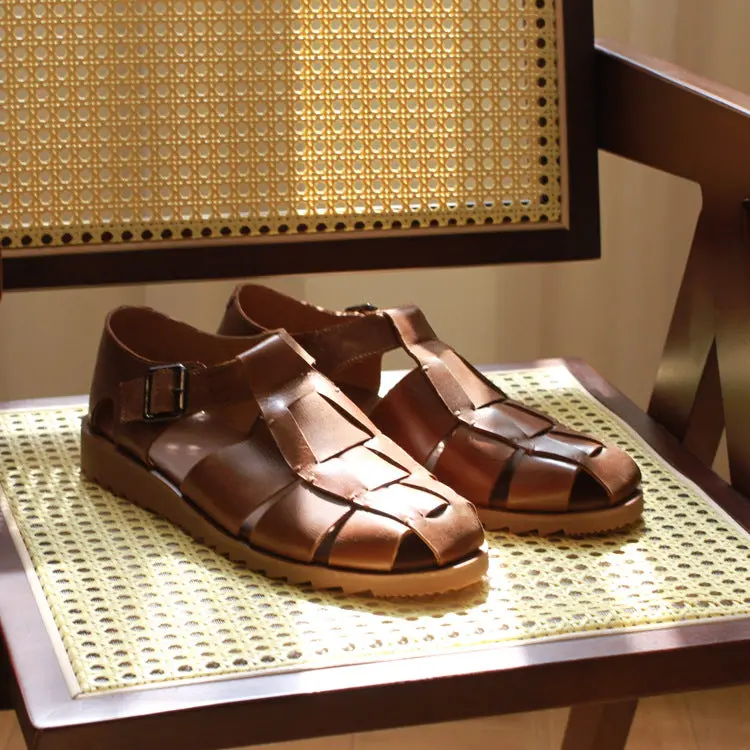 Men's Vintage Versatile Handmade Casual Gurkha Sandals Roman Sandals 3