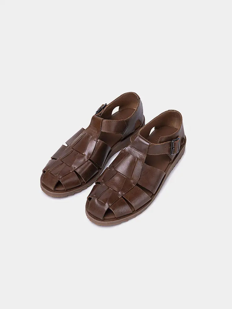 Men's Vintage Versatile Handmade Casual Gurkha Sandals Roman Sandals 9