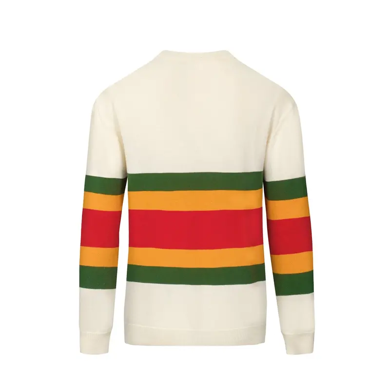 Men's White Vintage Aesthetic Striped Casual Knitwear 3
