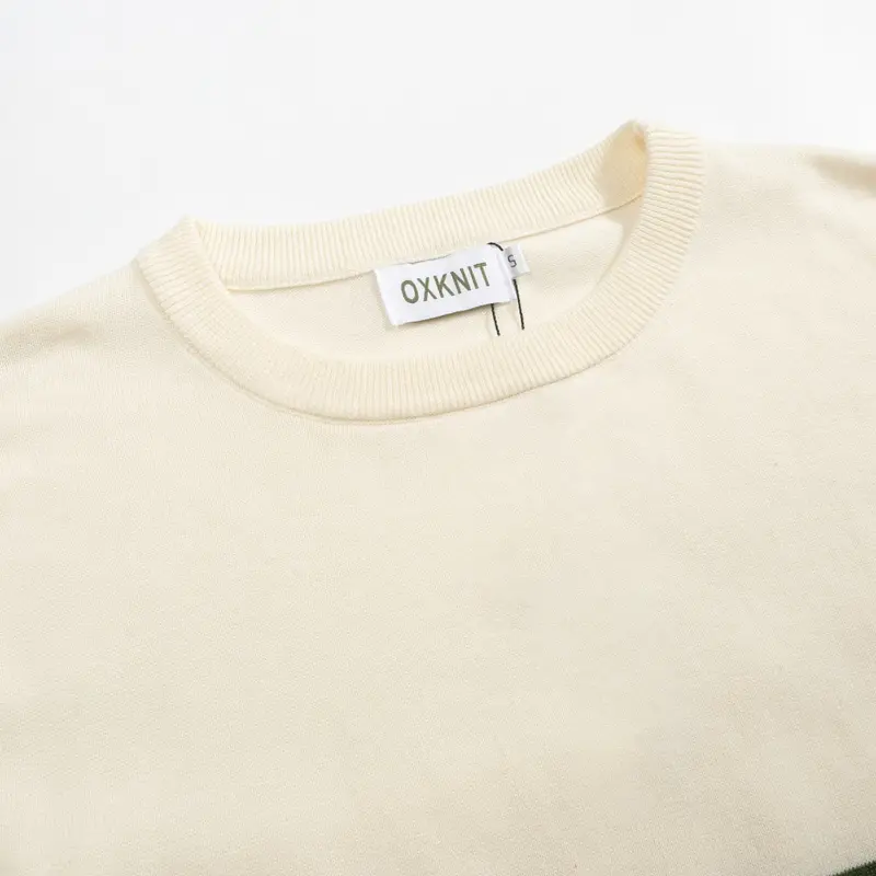 Men's White Vintage Aesthetic Striped Casual Knitwear 4