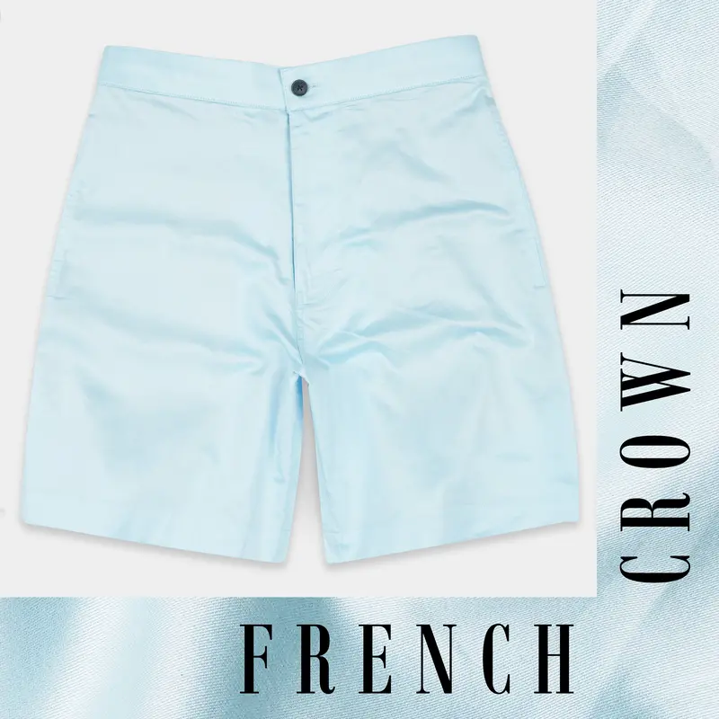 Mercury Blue Subtle Sheen Super Soft Premium Cotton Shorts 1