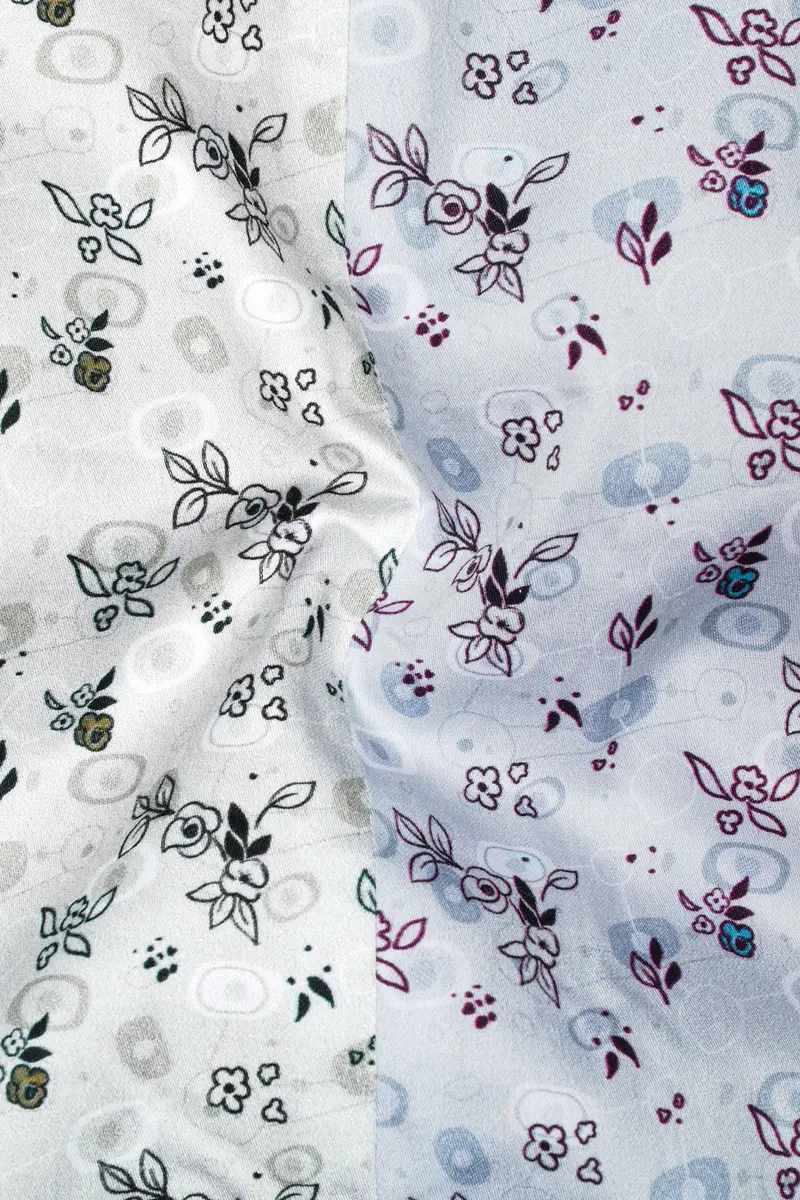 Mercury Cream And White Ditsy Printed Super Soft Premium Cotton Designer Shirt 3