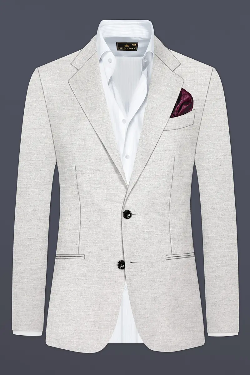 Mercury Gray Solid Wool Blend Single Breasted Suit 10