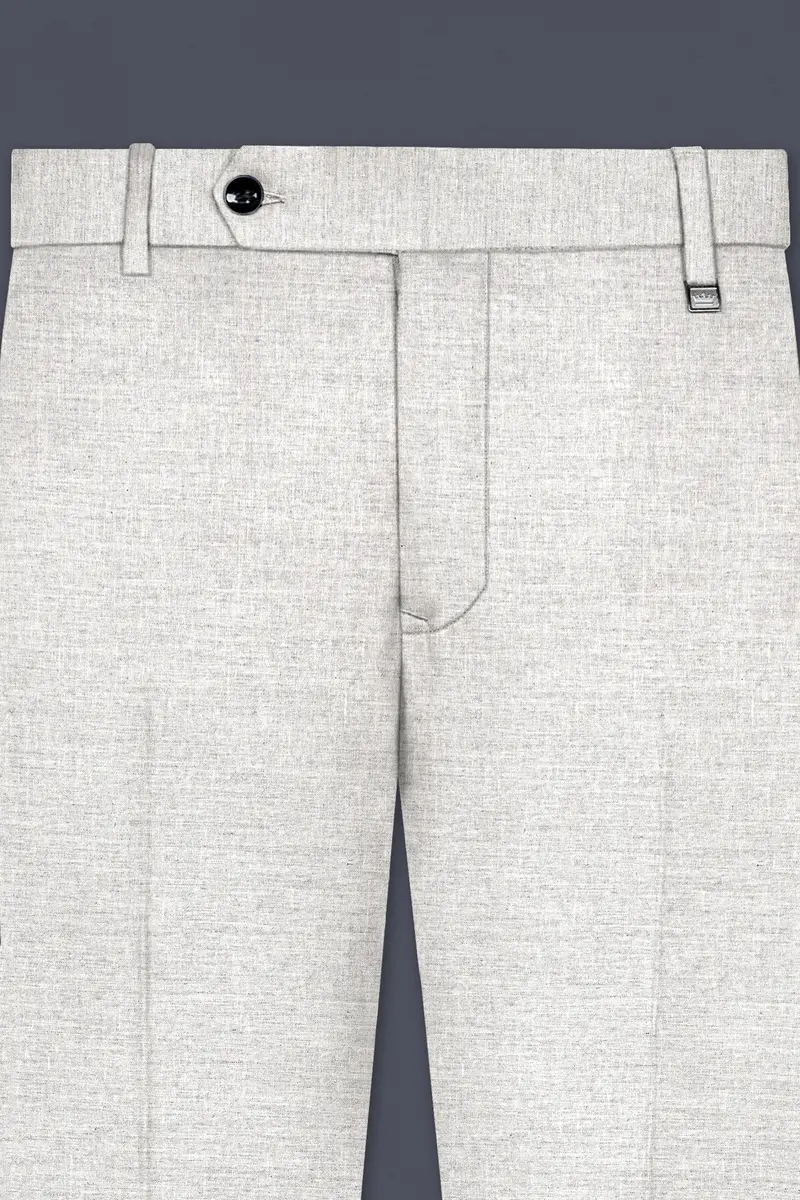Mercury Gray Solid Wool Blend Single Breasted Suit 12