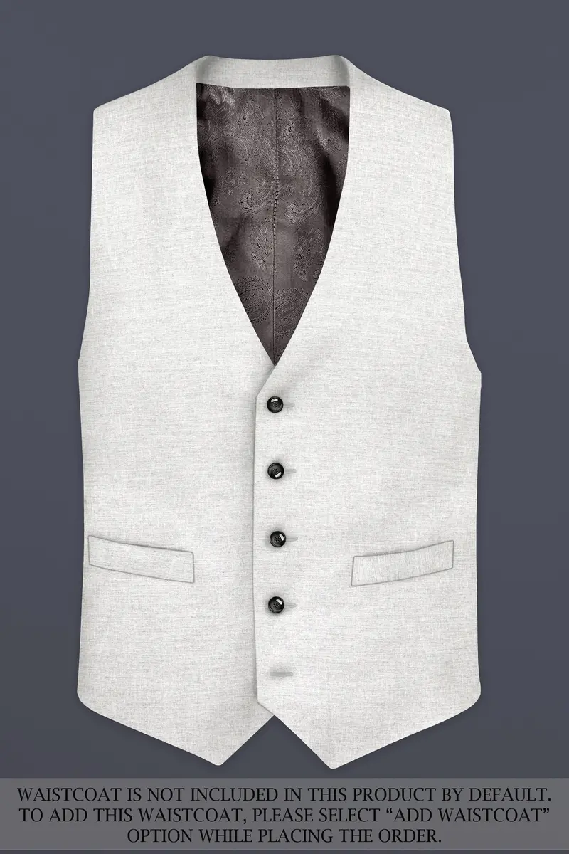 Mercury Gray Solid Wool Blend Single Breasted Suit 16