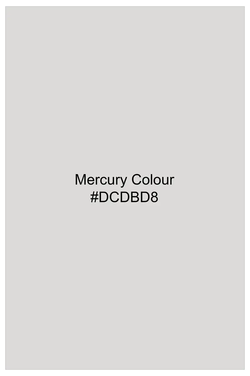 Mercury Gray Solid Wool Blend Single Breasted Suit 18