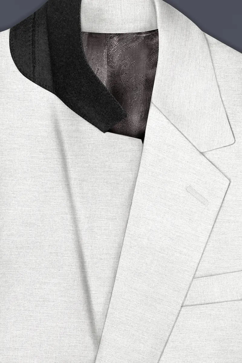 Mercury Gray Solid Wool Blend Single Breasted Suit 5