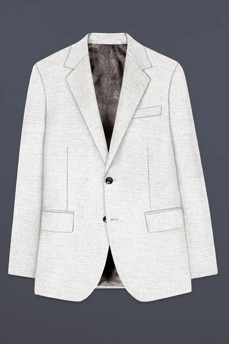 Mercury Gray Solid Wool Blend Single Breasted Suit 8