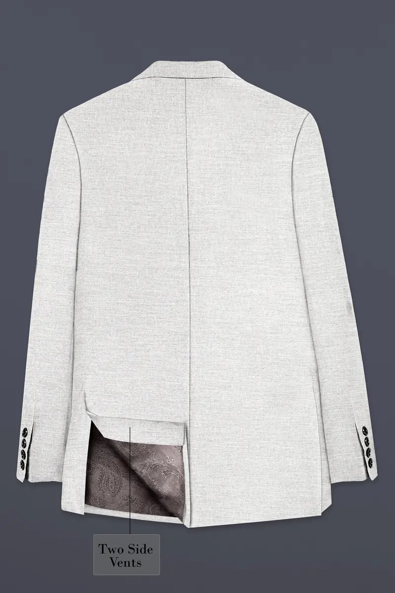 Mercury Gray Solid Wool Blend Single Breasted Suit 9