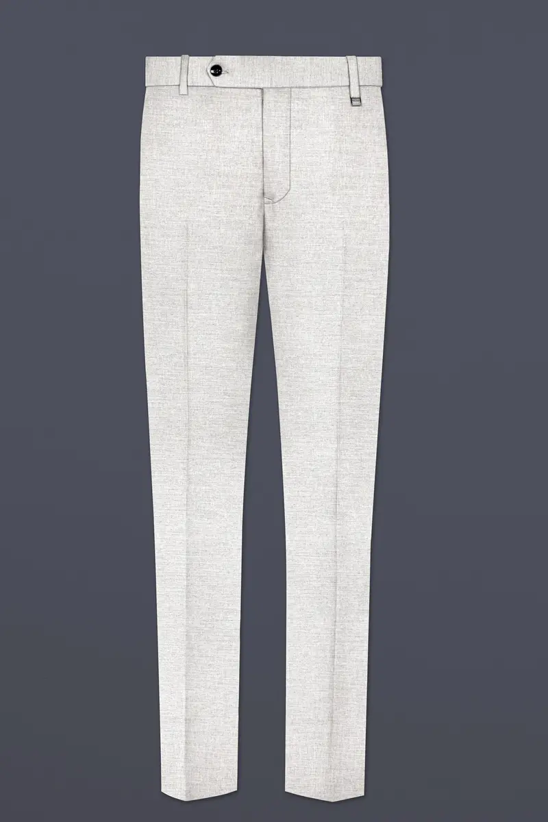 Mercury Gray Solid Wool Blend Stretchable Waistband Pant 2