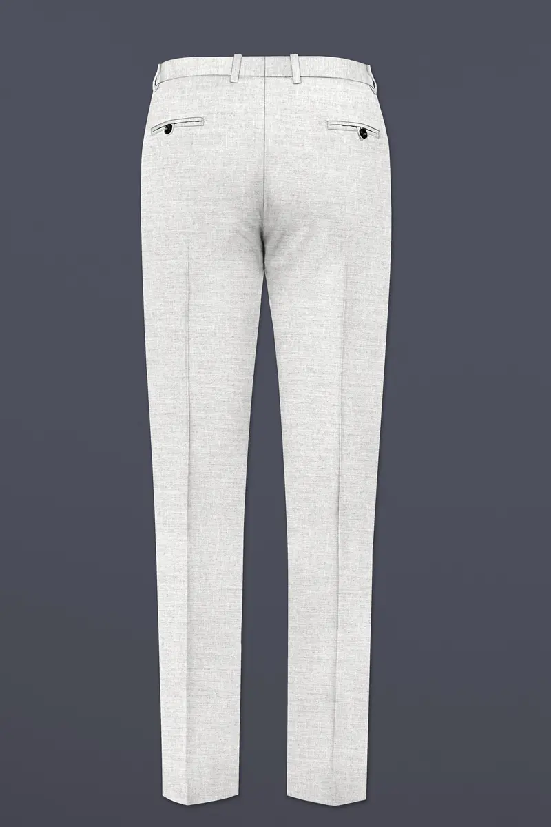 Mercury Gray Solid Wool Blend Stretchable Waistband Pant 5