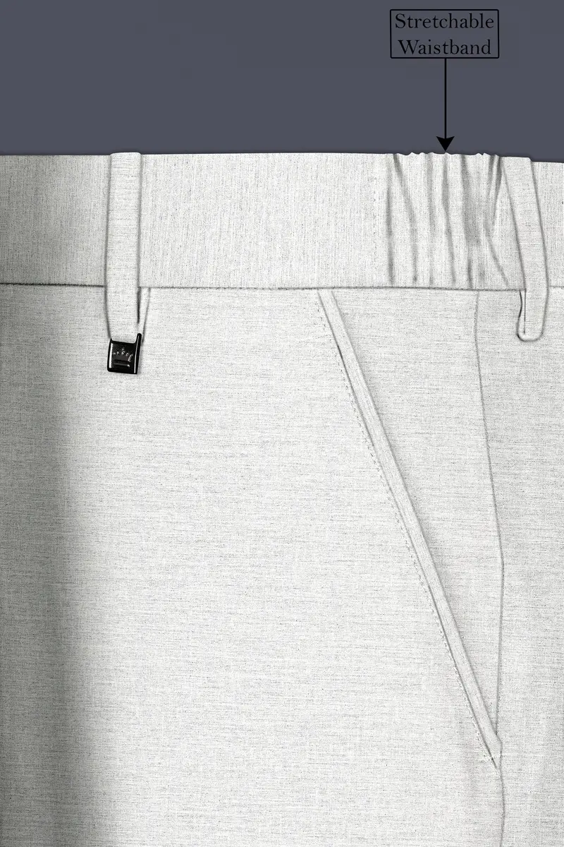 Mercury Gray Solid Wool Blend Stretchable Waistband Pant 6