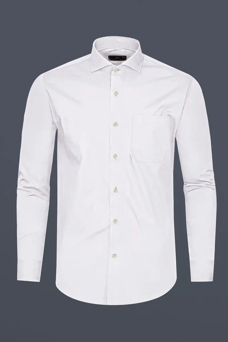 Mercury Grey Dobby Textured Premium Cotton Shirt 4