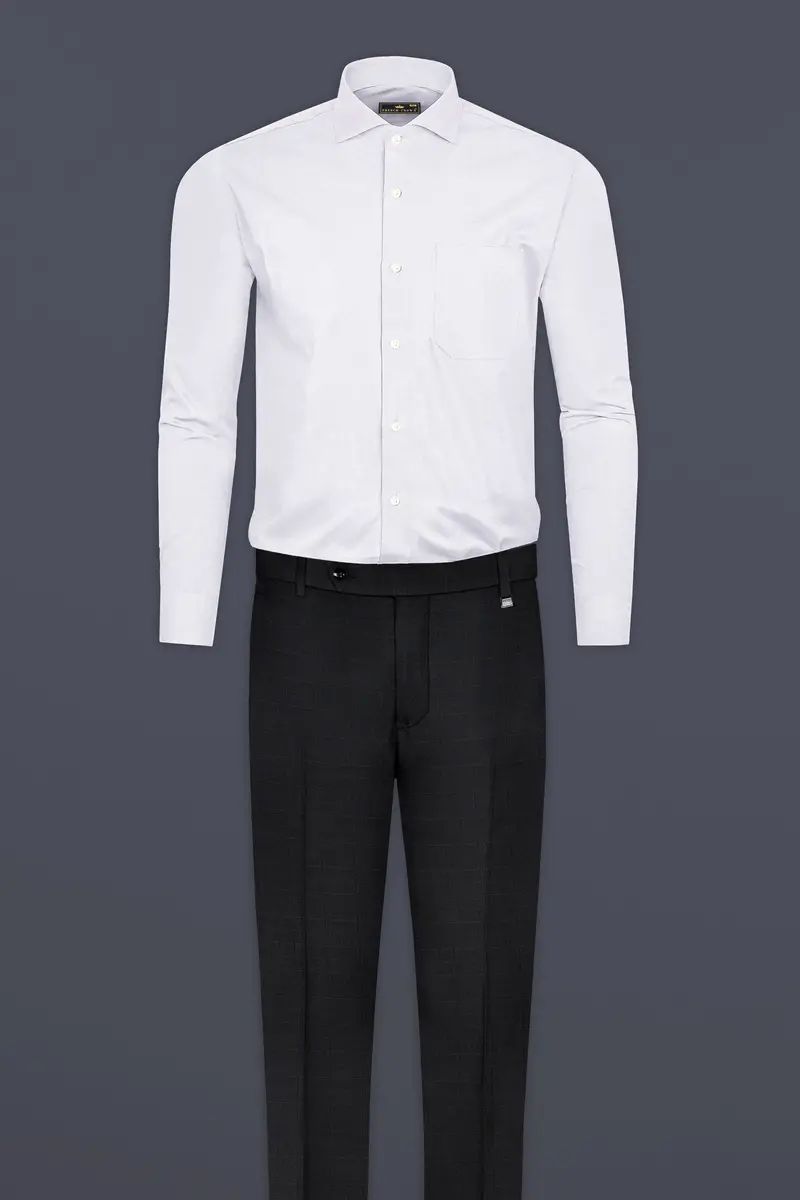 Mercury Grey Dobby Textured Premium Cotton Shirt 6