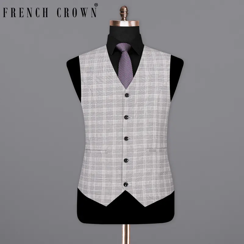 Mercury Grey Plaid Woolrich Waistcoat 1