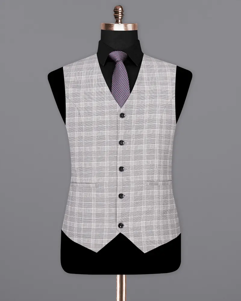 Mercury Grey Plaid Woolrich Waistcoat 2