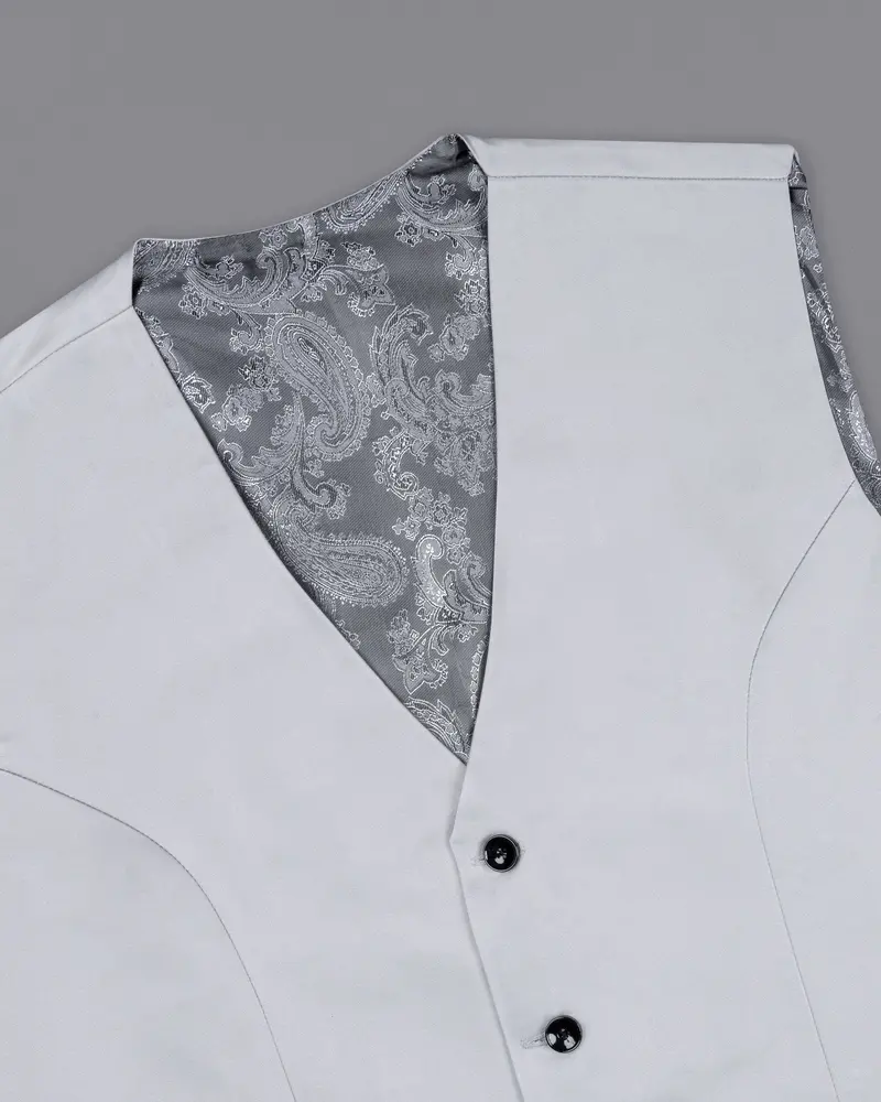 Mercury Grey Wool Rich Waistcoat 4