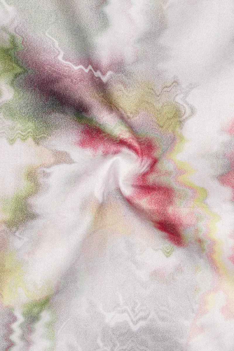 Mercury Off White With Nutmeg Red Marble Printed Super Soft Premium Cotton Shirt 3