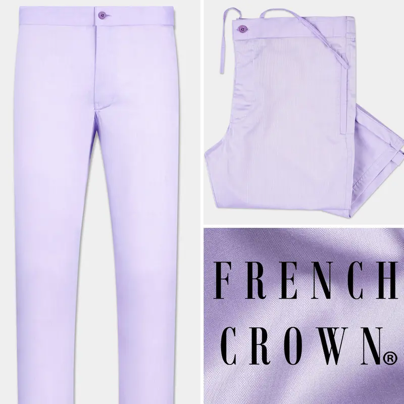 Mercury Purple Herringbone Textured Premium Cotton Lounge Pant 1