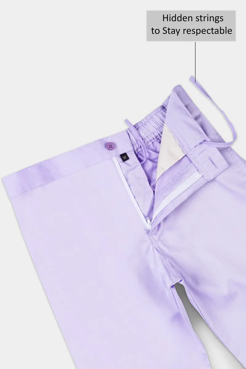 Mercury Purple Herringbone Textured Premium Cotton Lounge Pant 6