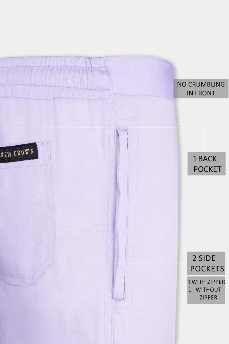 Mercury Purple Herringbone Textured Premium Cotton Lounge Pant 7