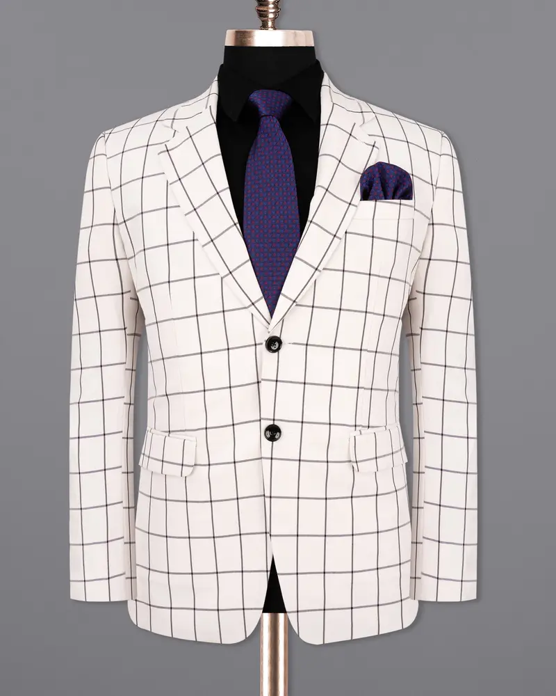 Mercury Windowpane Single Breasted Blazer 8