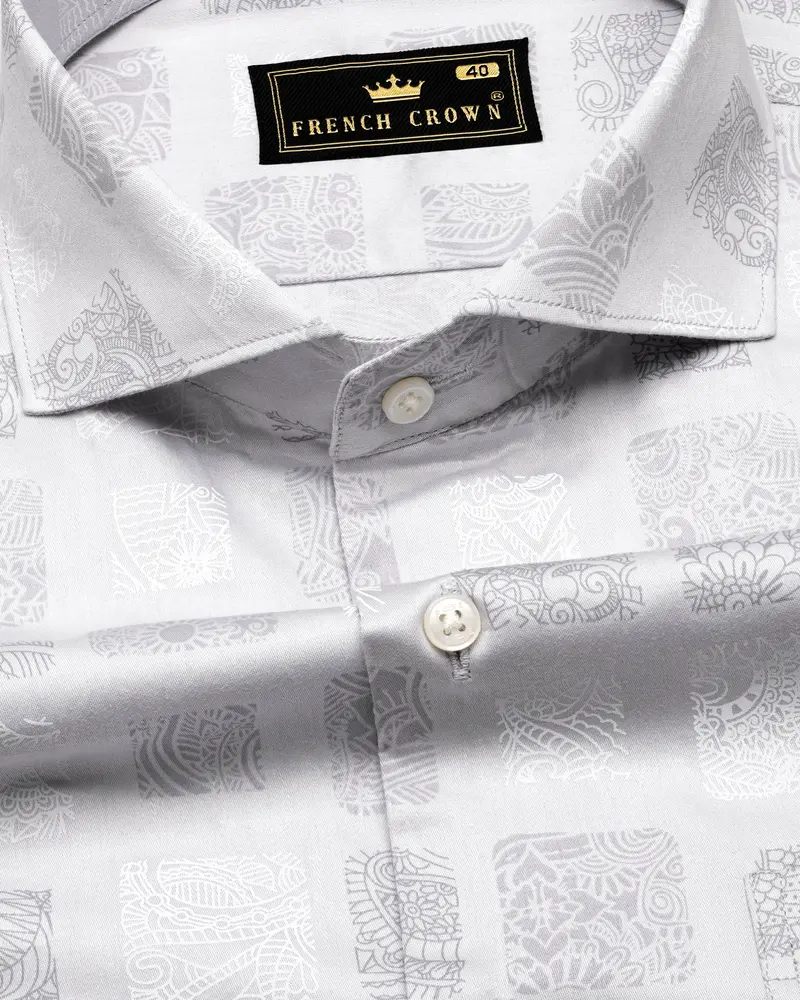 Mercury With Quartz Gray Box Like Printed Super Soft Premium Cotton Shirt 1