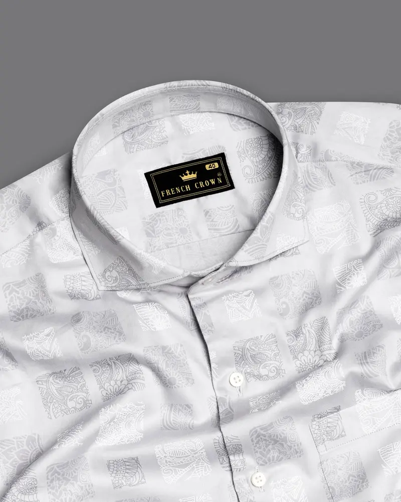 Mercury With Quartz Gray Box Like Printed Super Soft Premium Cotton Shirt 4