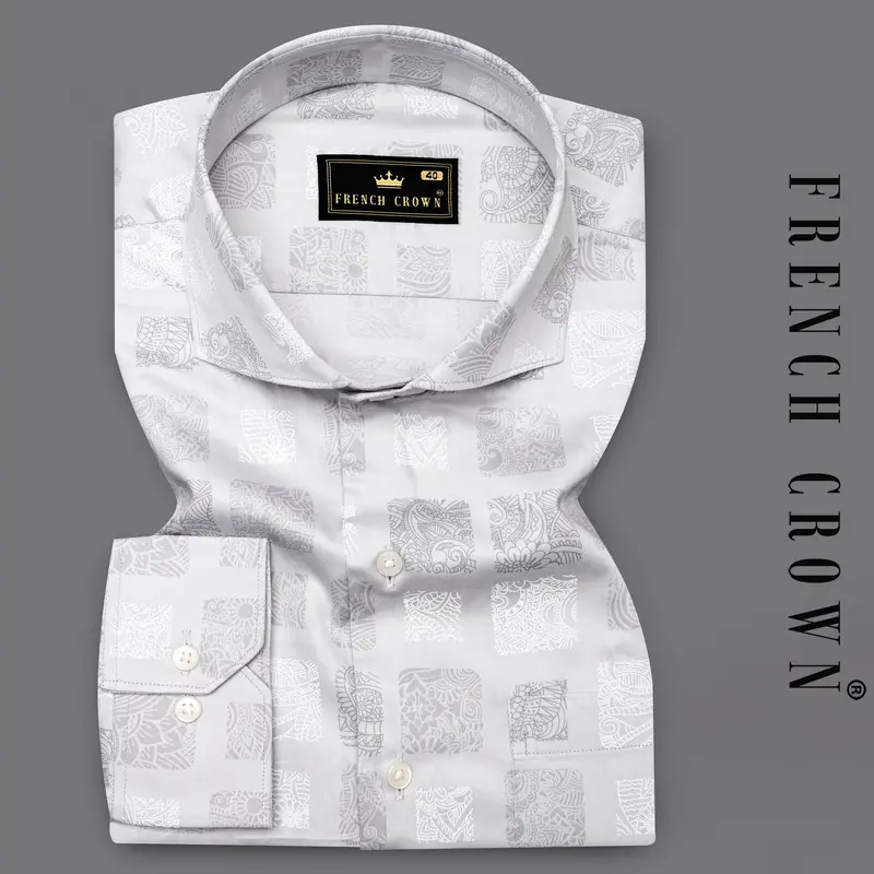 Mercury With Quartz Gray Box Like Printed Super Soft Premium Cotton Shirt 7