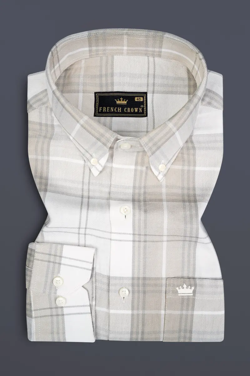 Mercury With Rodeo Dust Brown Plaid Premium Tencel Shirt 3
