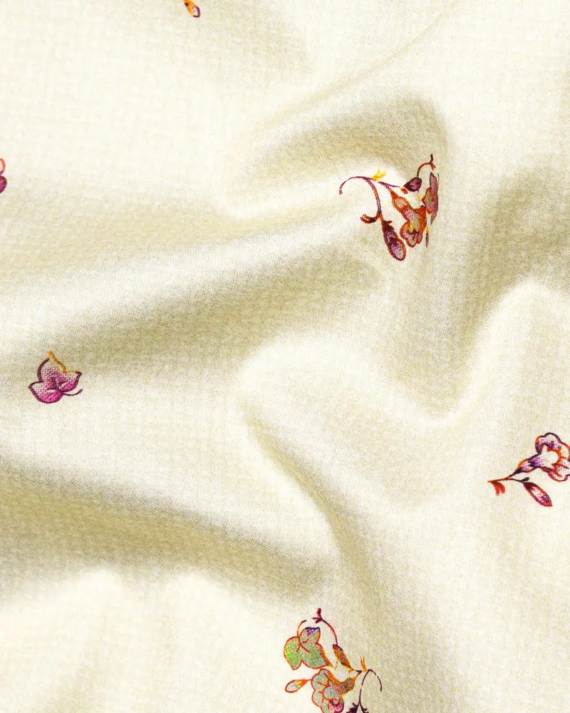 Merino Beige Printed Super Soft Premium Cotton Women’S Shirt 3